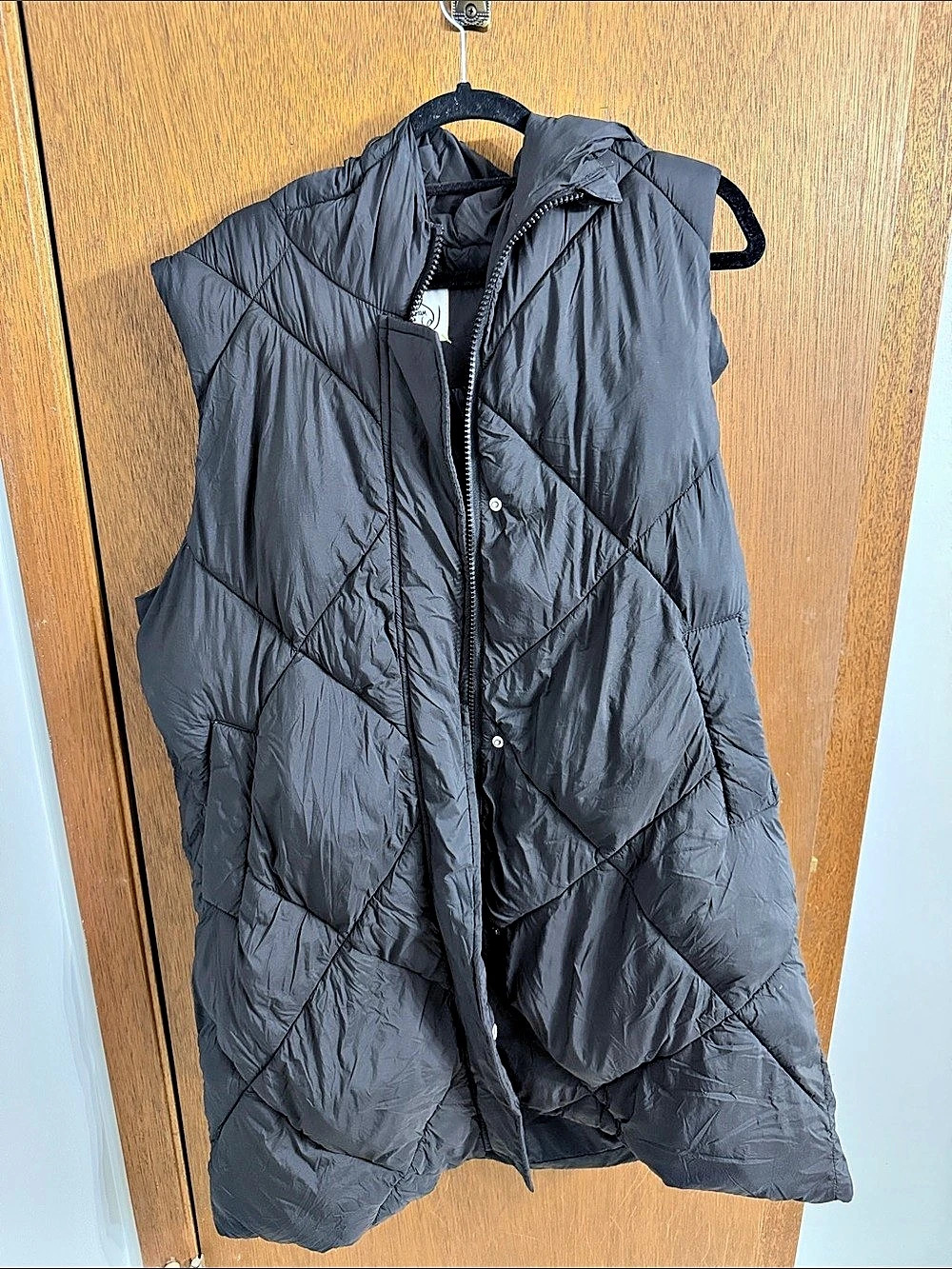 Sam Edelman Quilted Hooded Puffer Vest Black XL